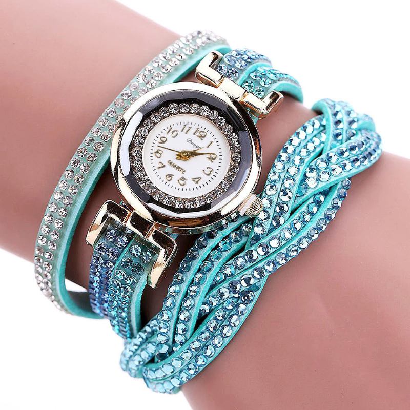 Crystal Retro Style Dame Armbånd Watch Dress Quartz Klokker