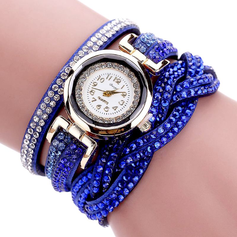 Crystal Retro Style Dame Armbånd Watch Dress Quartz Klokker