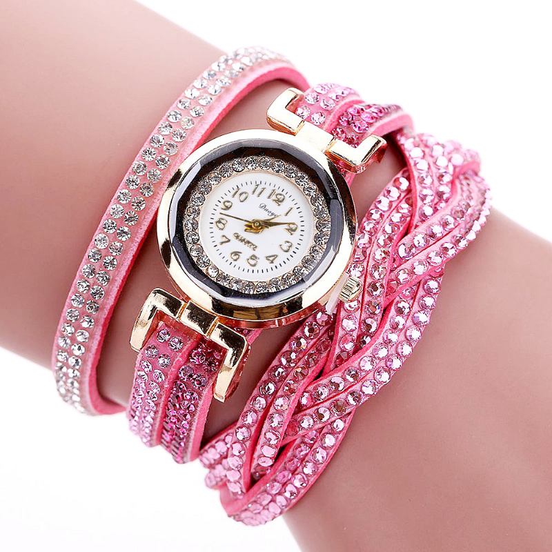 Crystal Retro Style Dame Armbånd Watch Dress Quartz Klokker