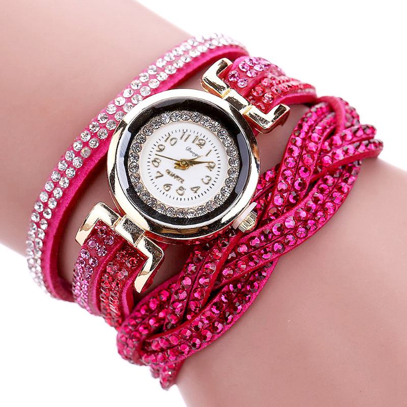 Crystal Retro Style Dame Armbånd Watch Dress Quartz Klokker