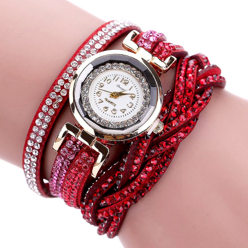 Crystal Retro Style Dame Armbånd Watch Dress Quartz Klokker