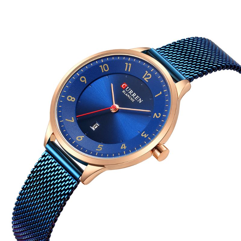 Dato Vis Enkel Design Dame Armbåndsur Full Steel Quartz Watch