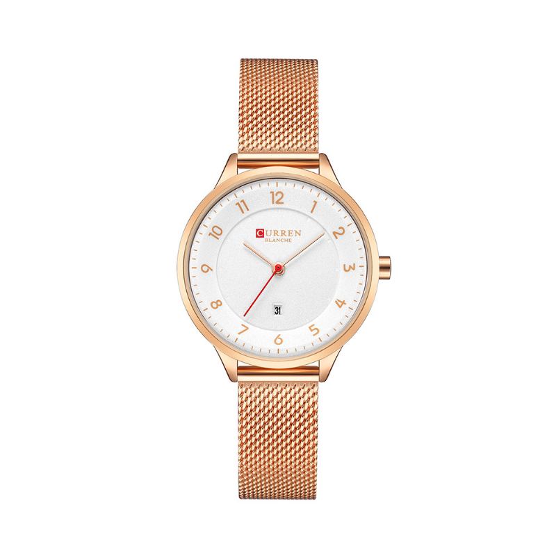 Dato Vis Enkel Design Dame Armbåndsur Full Steel Quartz Watch