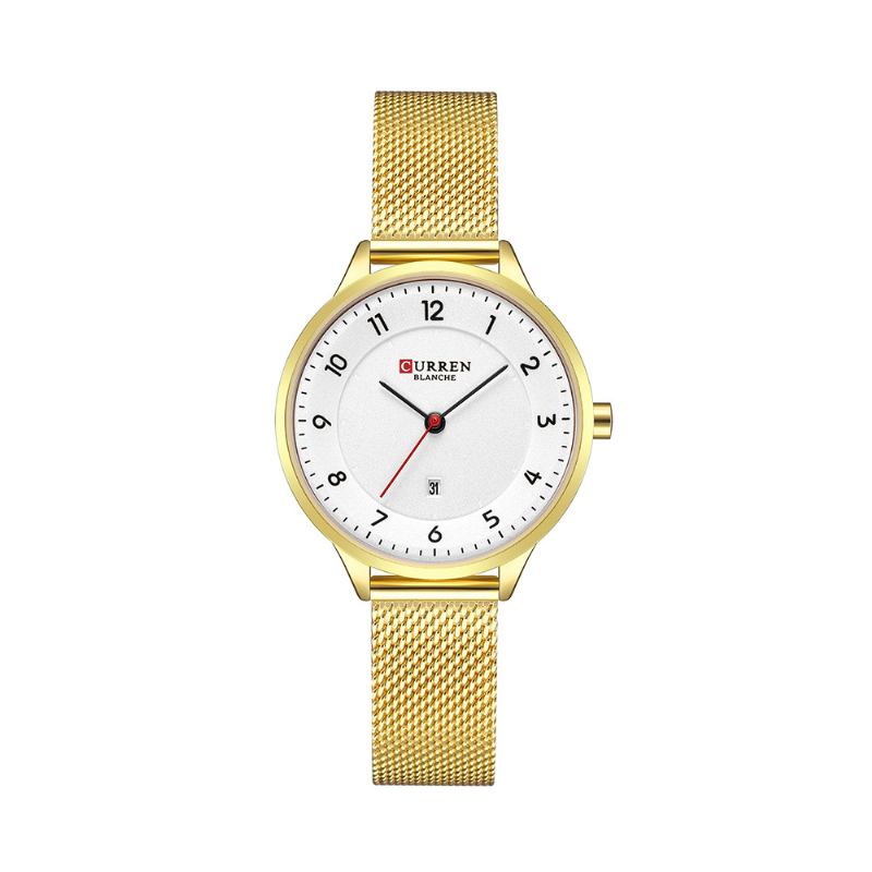 Dato Vis Enkel Design Dame Armbåndsur Full Steel Quartz Watch