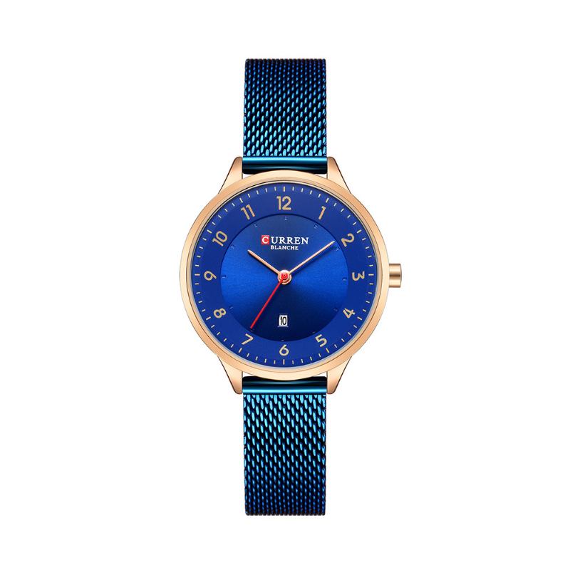 Dato Vis Enkel Design Dame Armbåndsur Full Steel Quartz Watch