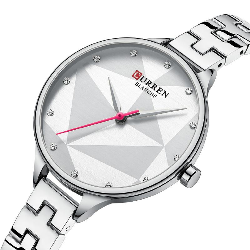 Elegant Design Damearmbåndsur Crystal Full Steel Quartz Watch