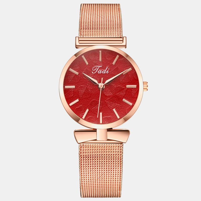 Fasjonable Elegant Dame Watch Life Vanntett Justerbar Band Case No Number Dial Quartz Watch