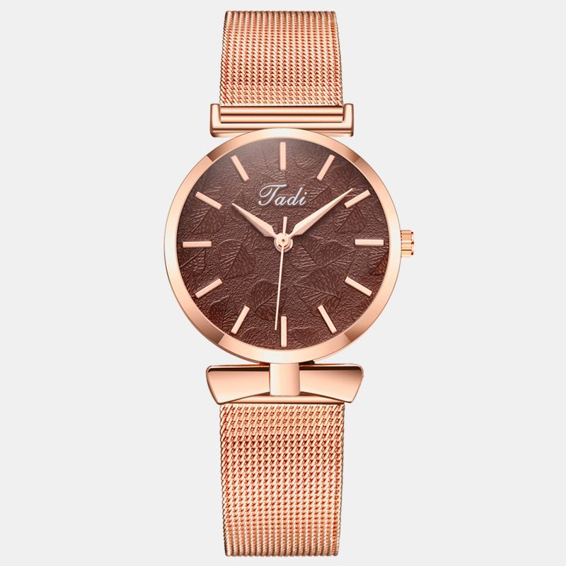 Fasjonable Elegant Dame Watch Life Vanntett Justerbar Band Case No Number Dial Quartz Watch