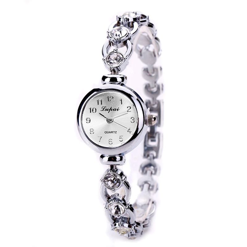 Golden Ladies Armbåndsur Crystal Shining Quartz Armbånd Watch