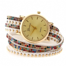 Mote Circle Armbånd Diamond Dame Watch Quartz Watch