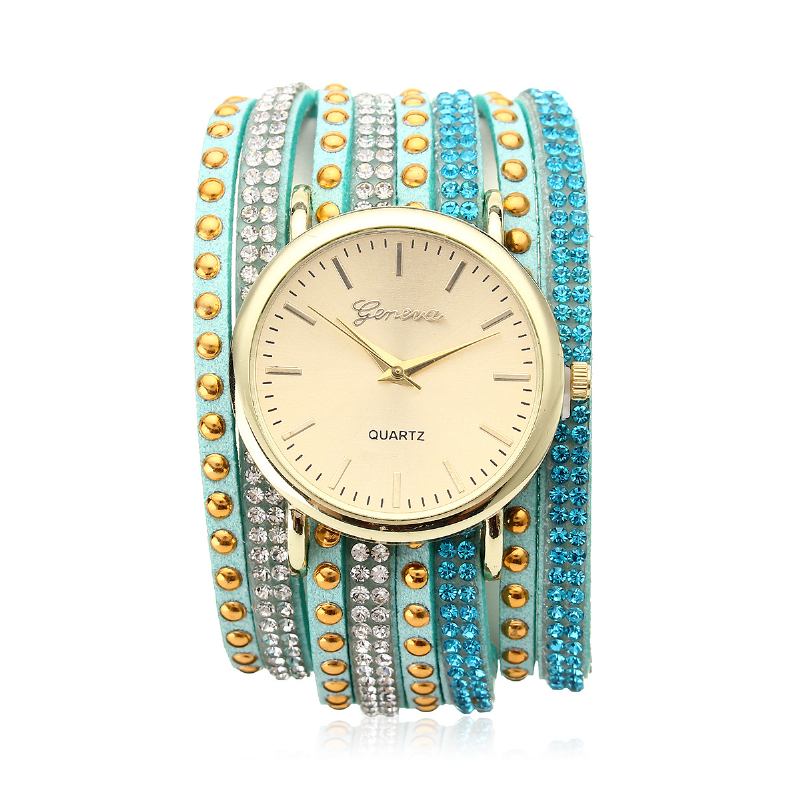 Mote Circle Armbånd Diamond Dame Watch Quartz Watch