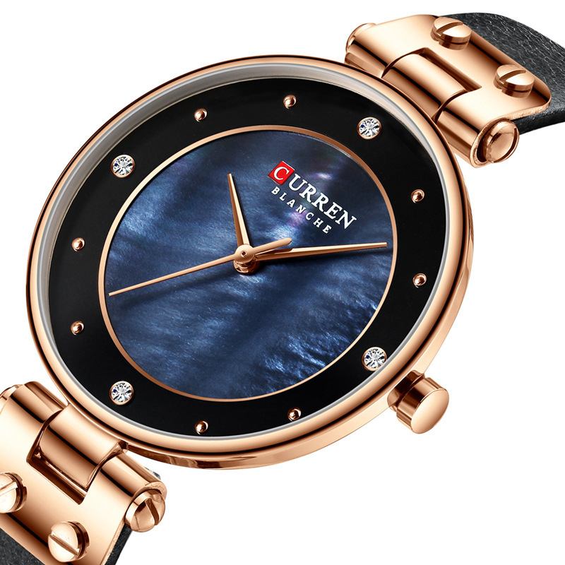 Mote Crystal Fritids Casual Dial Kvinner Quartz Watch