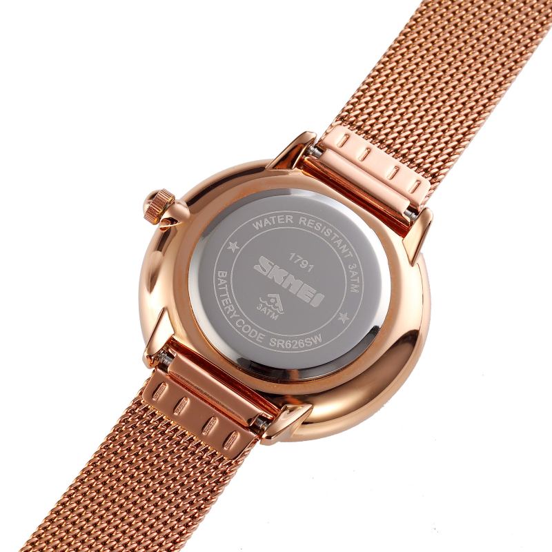 Mote Elegant Dame Klokke Uformell Rustfritt Stål Stropp Vanntett Quartz Watch