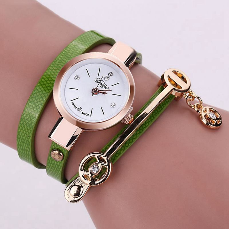 Mote Fritids Damer Diamand Pu Lærreim Dame Armbånd Watch Quartz Watch