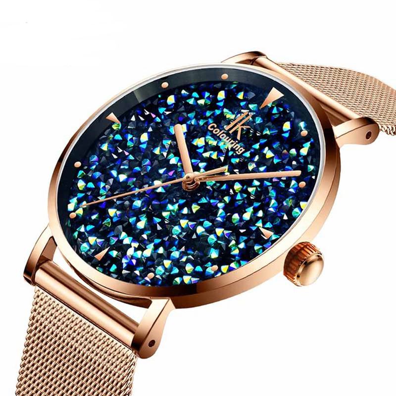 Mote Style Gypsophila Dial Magnetic Watch For Kvinner Ultra Thin Quartz Watch