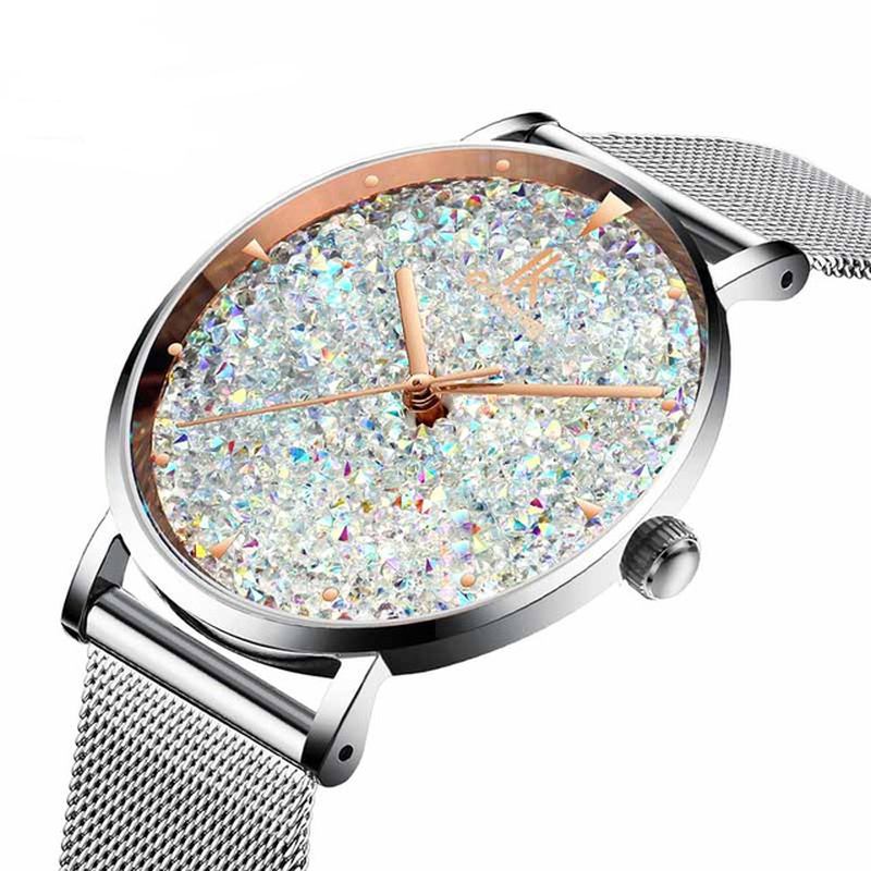 Mote Style Gypsophila Dial Magnetic Watch For Kvinner Ultra Thin Quartz Watch