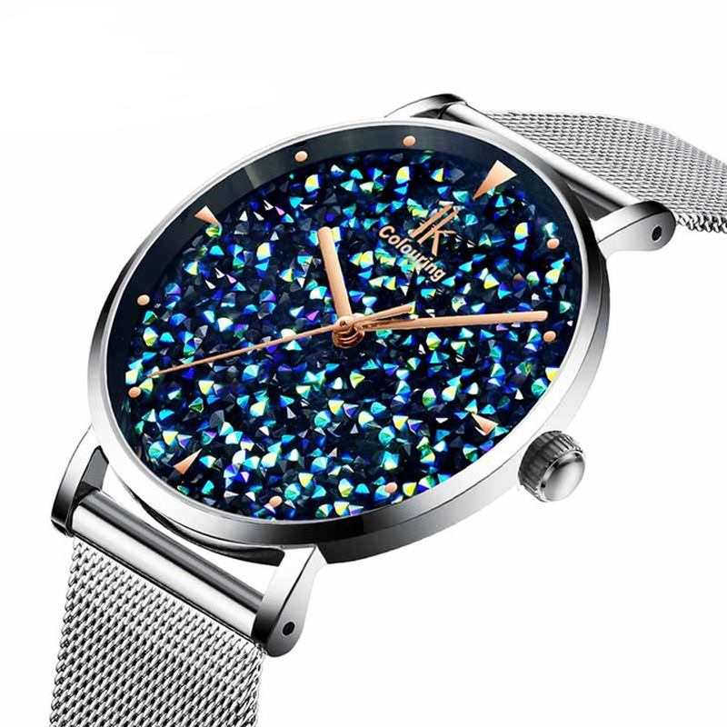 Mote Style Gypsophila Dial Magnetic Watch For Kvinner Ultra Thin Quartz Watch