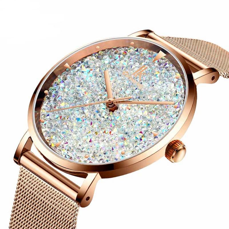 Mote Style Gypsophila Dial Magnetic Watch For Kvinner Ultra Thin Quartz Watch