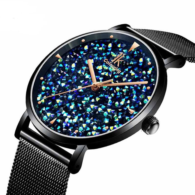 Mote Style Gypsophila Dial Magnetic Watch For Kvinner Ultra Thin Quartz Watch