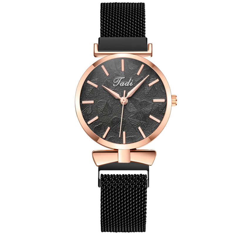 Mote Uformell Elegant Design Dame Klokker Mesh Band Dial Wrist Case Quartz Watch