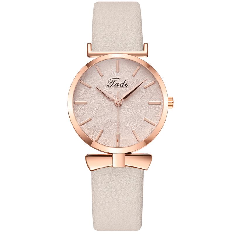 Mote Uformell Elegante Kvinner Klokker Lær Band Urskive Rose Gull Håndledd Veske Quartz Watch