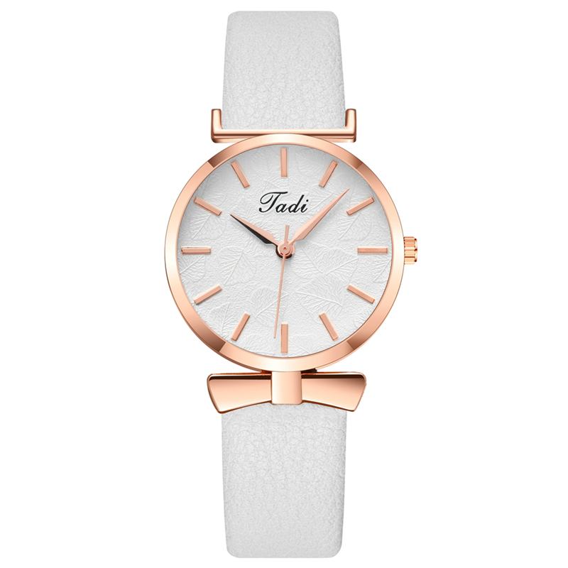 Mote Uformell Elegante Kvinner Klokker Lær Band Urskive Rose Gull Håndledd Veske Quartz Watch