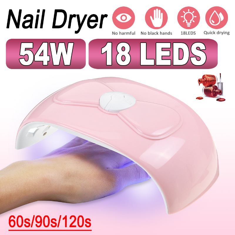 Negletørker Uv-lampe Nail Lamp For Curing All Gels Builder Polish Lakk Manikyr Salon Nail Art Tools