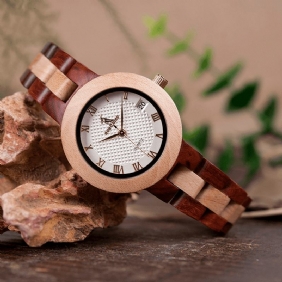 Romersk Tall Datovisning Dame Armbåndsur Tre Quartz Watch