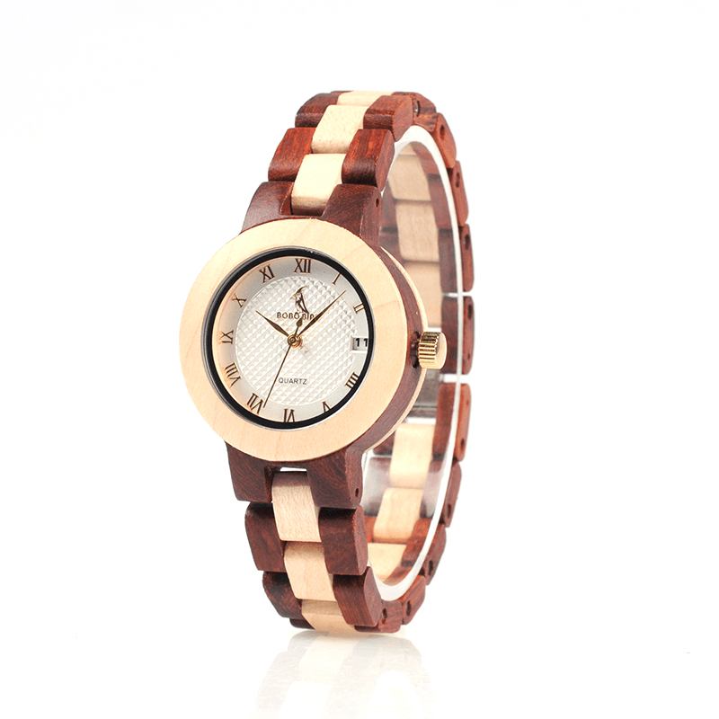 Romersk Tall Datovisning Dame Armbåndsur Tre Quartz Watch