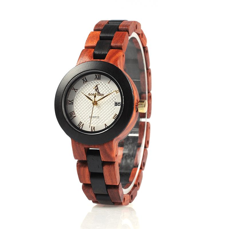 Romersk Tall Datovisning Dame Armbåndsur Tre Quartz Watch