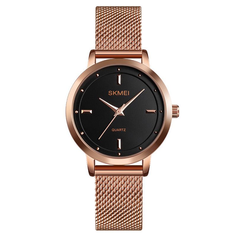 Rustfri Stålrem Fritids Style Vanntett Mote Dame Armbåndsur Quartz Watch