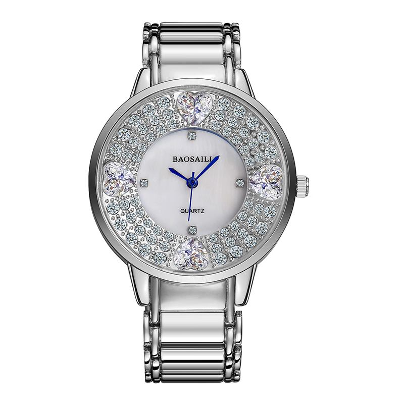 Shining Dame Armbåndsur Heart Imitation Diamond Quartz Watch