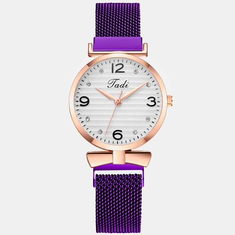 Trendy Enkel Elegant Design Wild Dame Klokker Mesh Band Rose Gold Case Quartz Watch