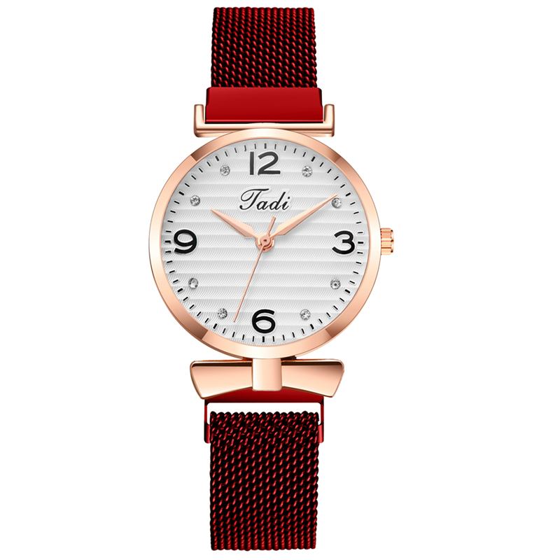 Trendy Enkel Elegant Design Wild Dame Klokker Mesh Band Rose Gold Case Quartz Watch