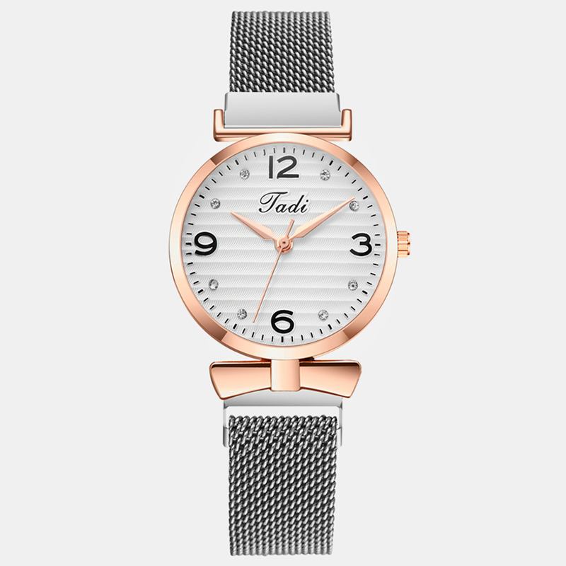 Trendy Enkel Elegant Design Wild Dame Klokker Mesh Band Rose Gold Case Quartz Watch