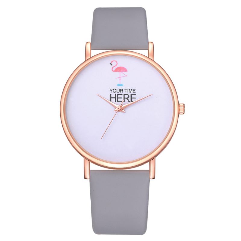 Uformell Stil Kvinner Armbåndsur Rose Gold Case Leather Strap Quartz Watch