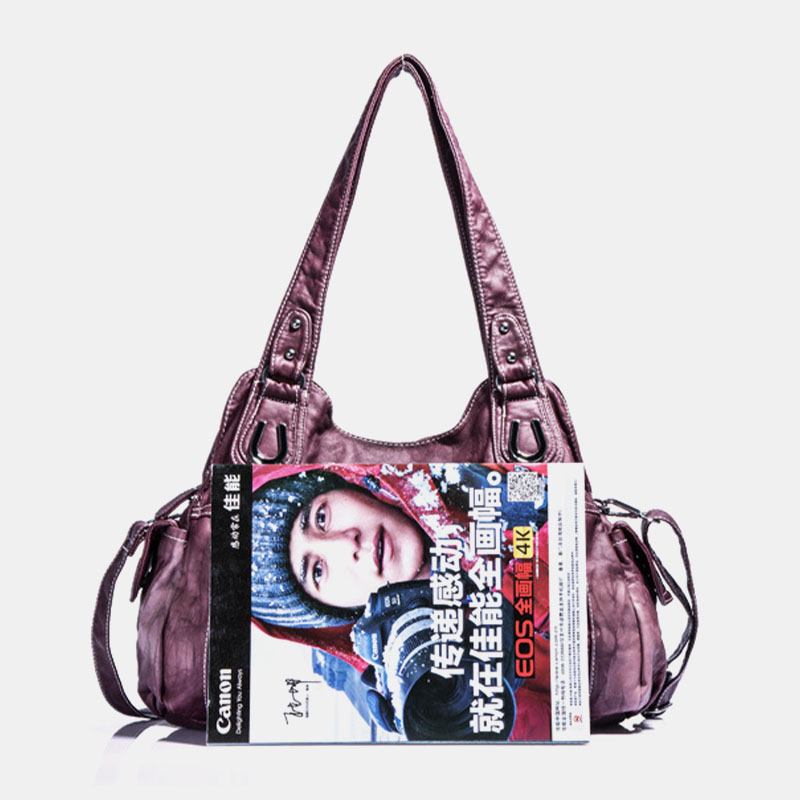 Angel Kiss Kvinner Pu-skinn Multi-carry Ensfarget Crossbody Veske Skulderveske Tote Håndveske