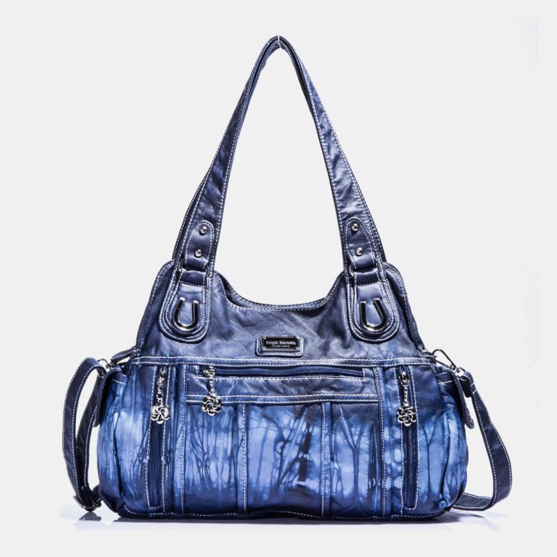 Angel Kiss Kvinner Pu-skinn Multi-carry Ensfarget Crossbody Veske Skulderveske Tote Håndveske