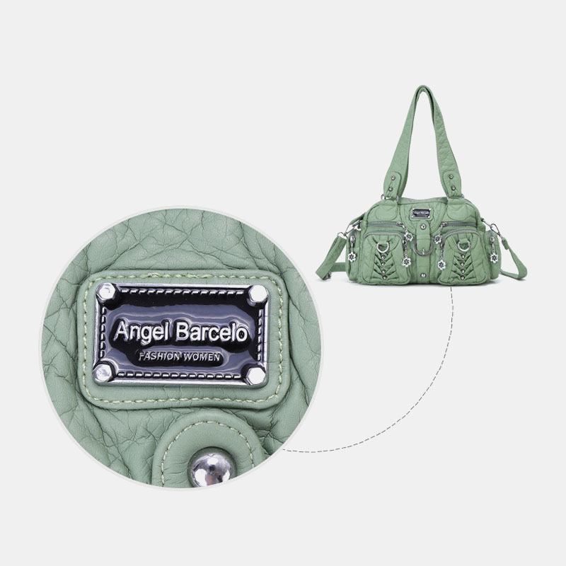 Angel Kiss Kvinner Pu-skinn Multi-carry Ensfarget Mote Uformell Skulderveske Crossbody Veske Håndveske