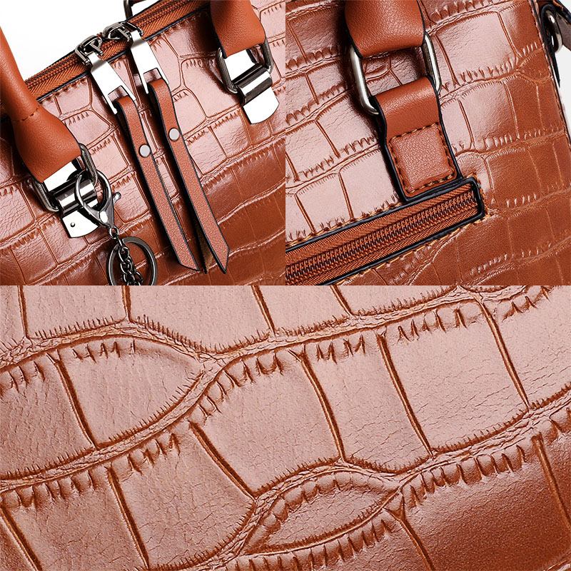 Kvinner 4 Stk Kunstskinn Myk Ensfarget Drakt Håndveske Crossbody-veske Clutchveske Kortlommebok