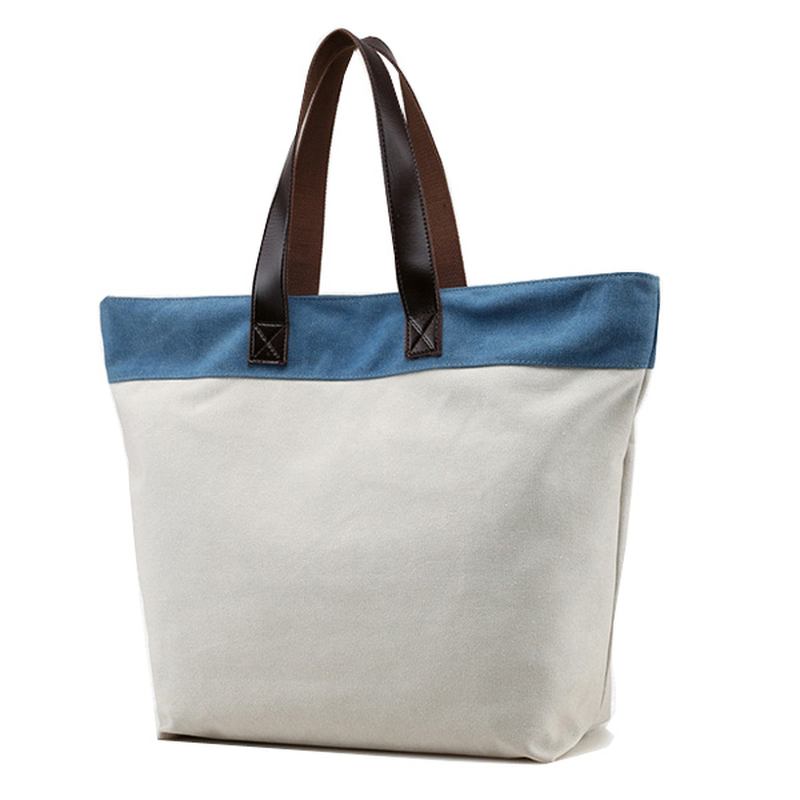 Kvinner Canvas Hit Color Tote Veske Fritids Handbag Skulderveske