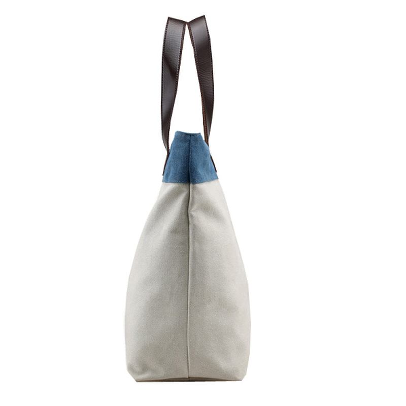 Kvinner Canvas Hit Color Tote Veske Fritids Handbag Skulderveske