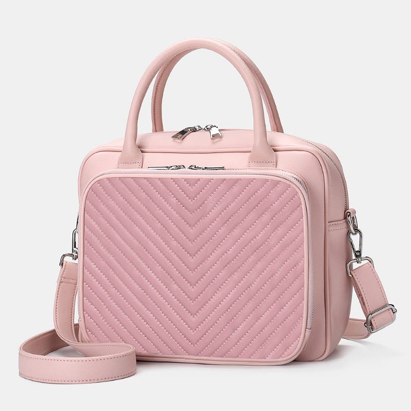 Kvinner Designer Stripet Laptop Veske Crossbody Veske Håndveske