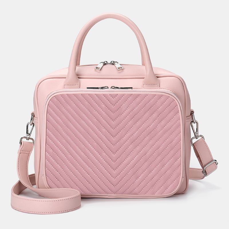 Kvinner Designer Stripet Laptop Veske Crossbody Veske Håndveske