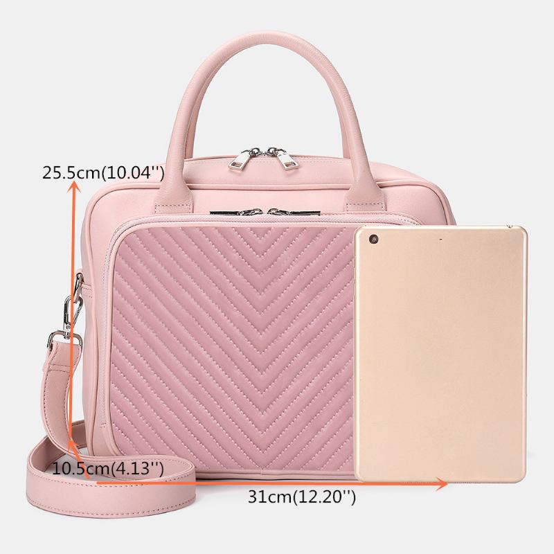 Kvinner Designer Stripet Laptop Veske Crossbody Veske Håndveske