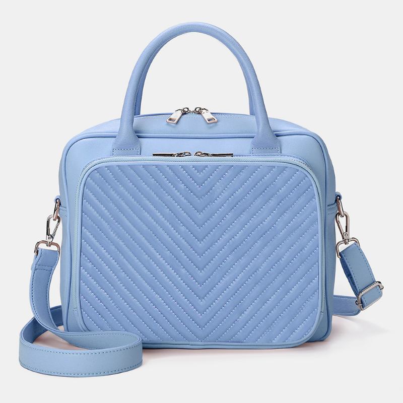 Kvinner Designer Stripet Laptop Veske Crossbody Veske Håndveske