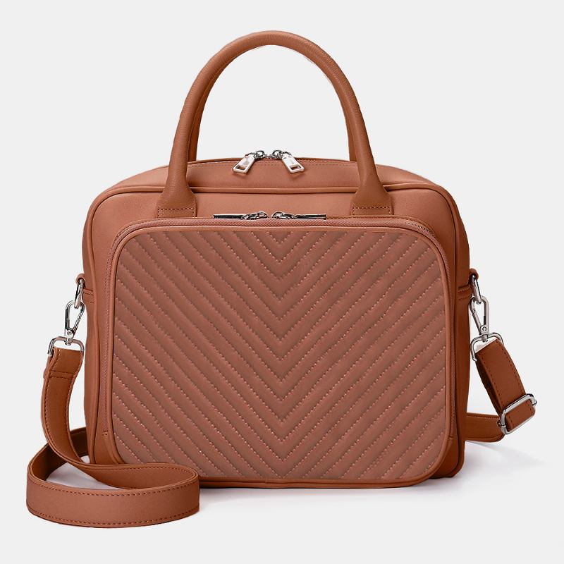 Kvinner Designer Stripet Laptop Veske Crossbody Veske Håndveske