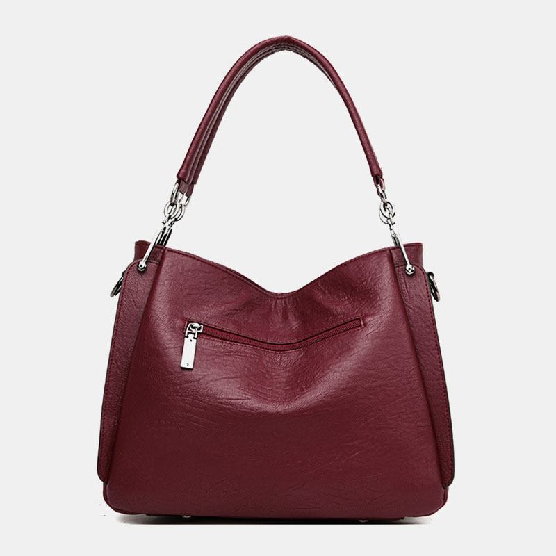 Kvinner Med Stor Kapasitet Solid Dusk Tote Veske Crossbody Veske Håndveske