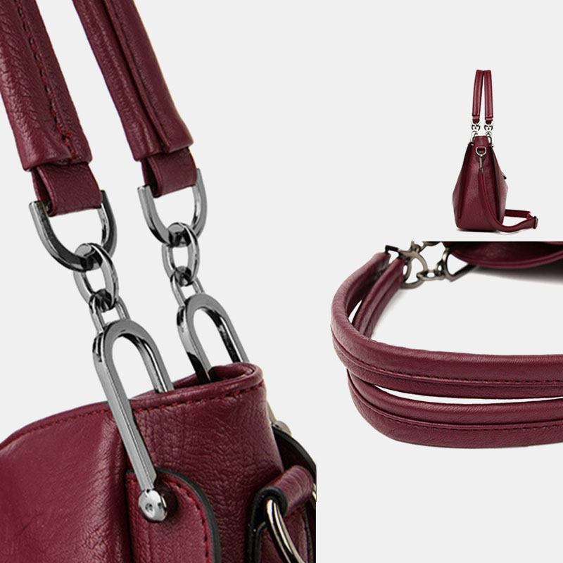 Kvinner Med Stor Kapasitet Solid Dusk Tote Veske Crossbody Veske Håndveske