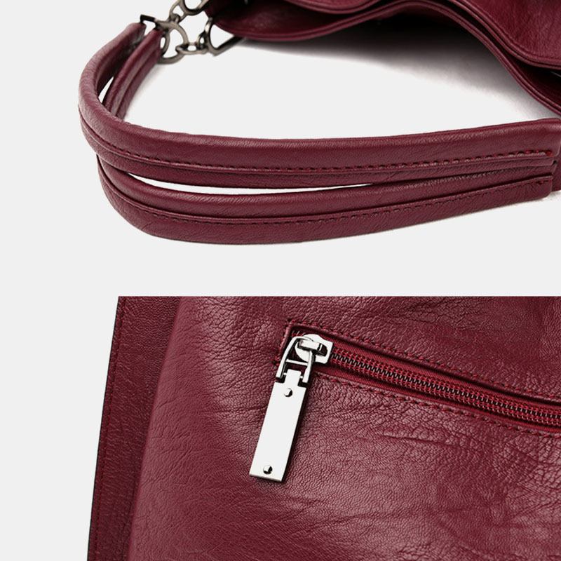 Kvinner Med Stor Kapasitet Solid Dusk Tote Veske Crossbody Veske Håndveske